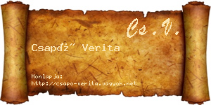Csapó Verita névjegykártya